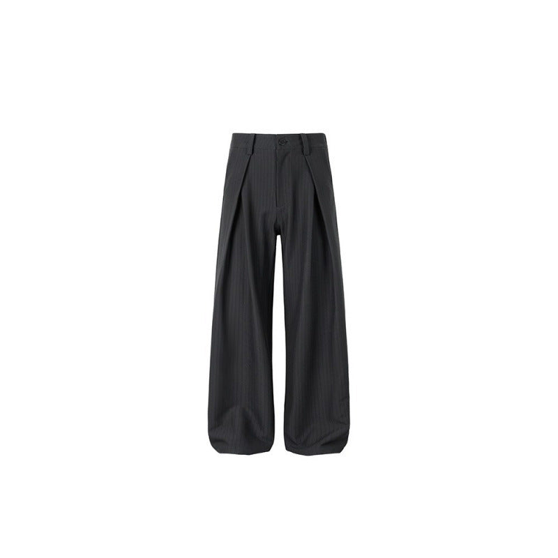 American-style Three-dimensional H-line Pleated Dress Trousers For Men